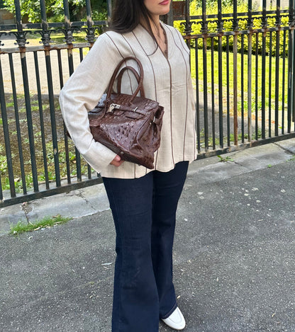 Linen Shorty Top - Latte