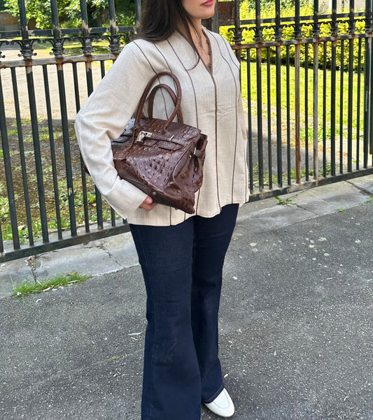 Linen Shorty Top - Latte
