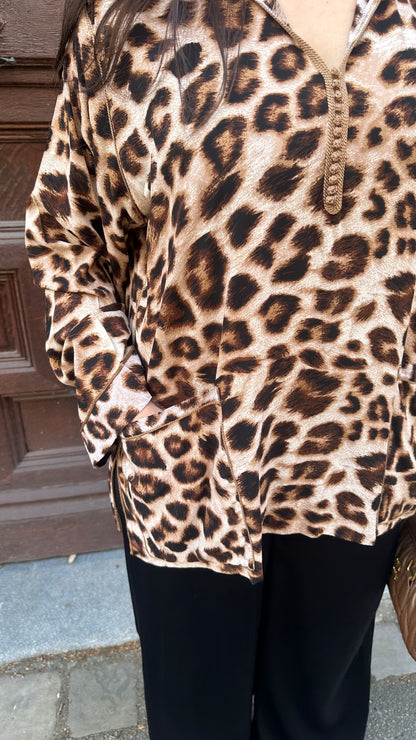 Leopard Hooded - Brown