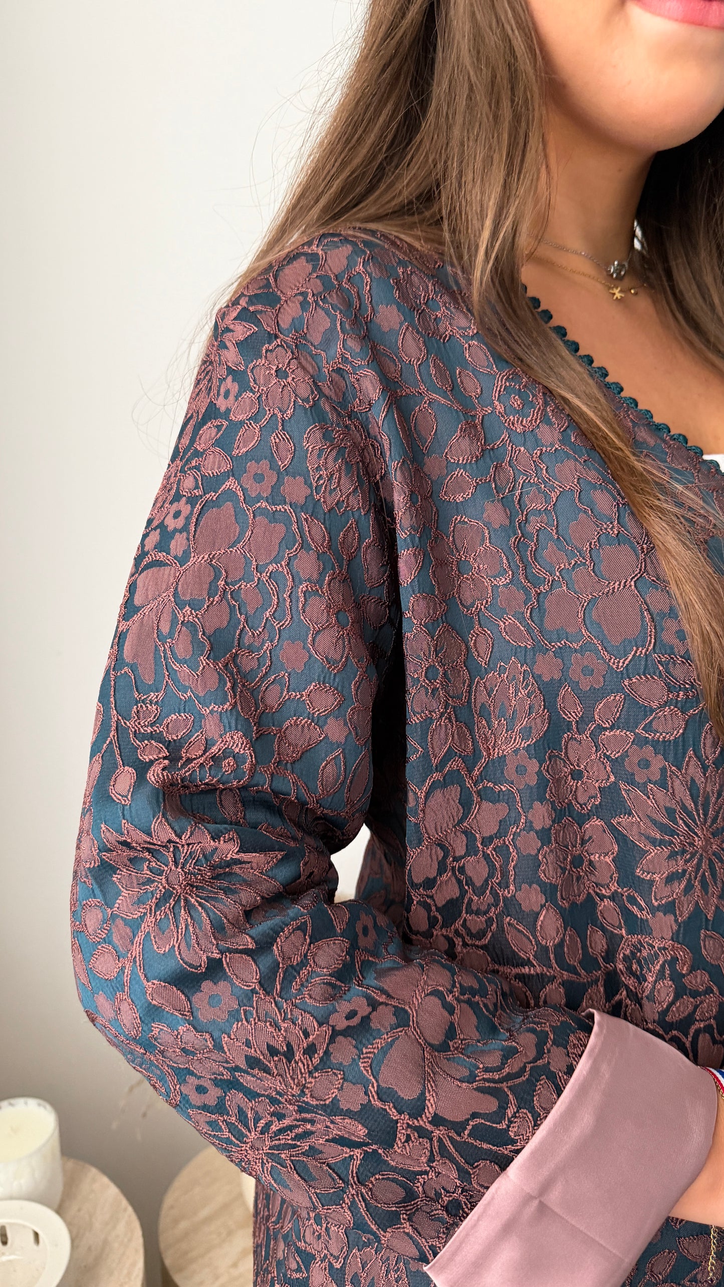 Kimono Shorty Croisée - MIDNIGHT BLOOM