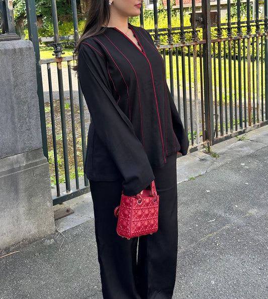 Linen Shorty Top - Cherry
